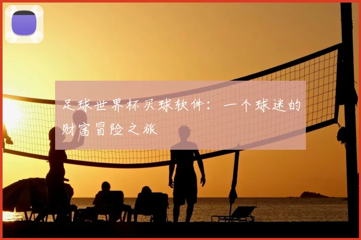足球世界杯买球软件:一个球迷的财富冒险之旅